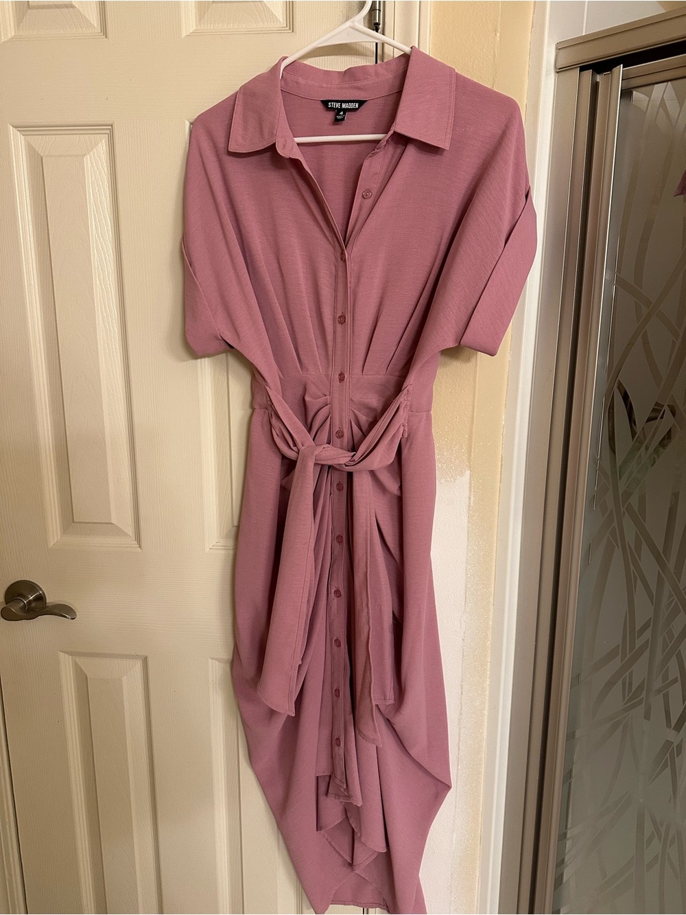 Steve Madden Dusty Rose Button-Front Shirt Dress